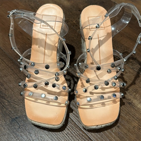 Dolce Vita Metti Crystal Studded Vinyl wedges size 7.5 **Brand New with Box*** - Picture 3 of 4